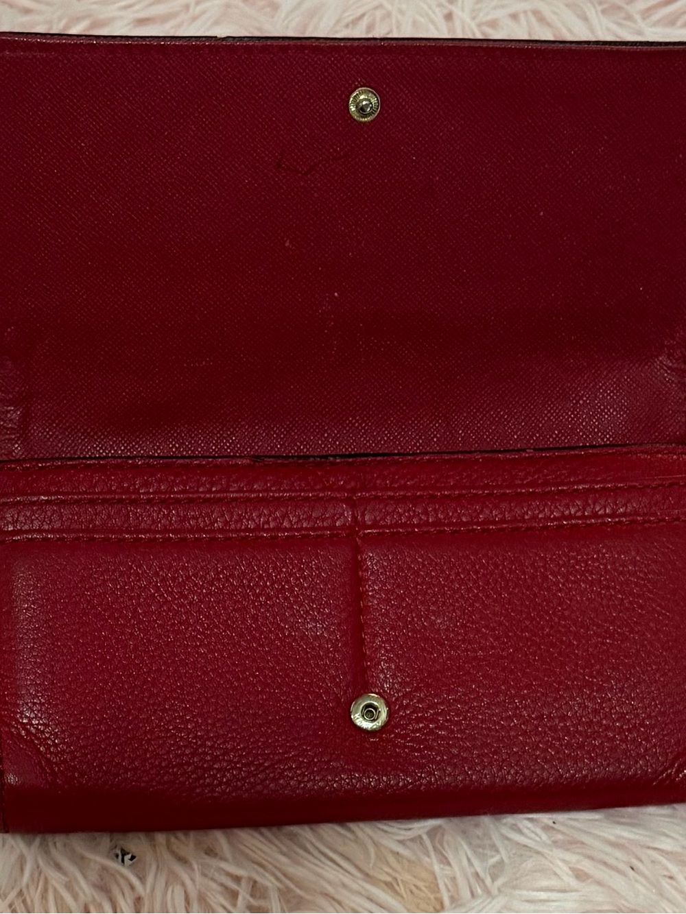 Michael Kors Red Pebbled Leather Wallet with Gold MK Emblem - Picture 8 of 8